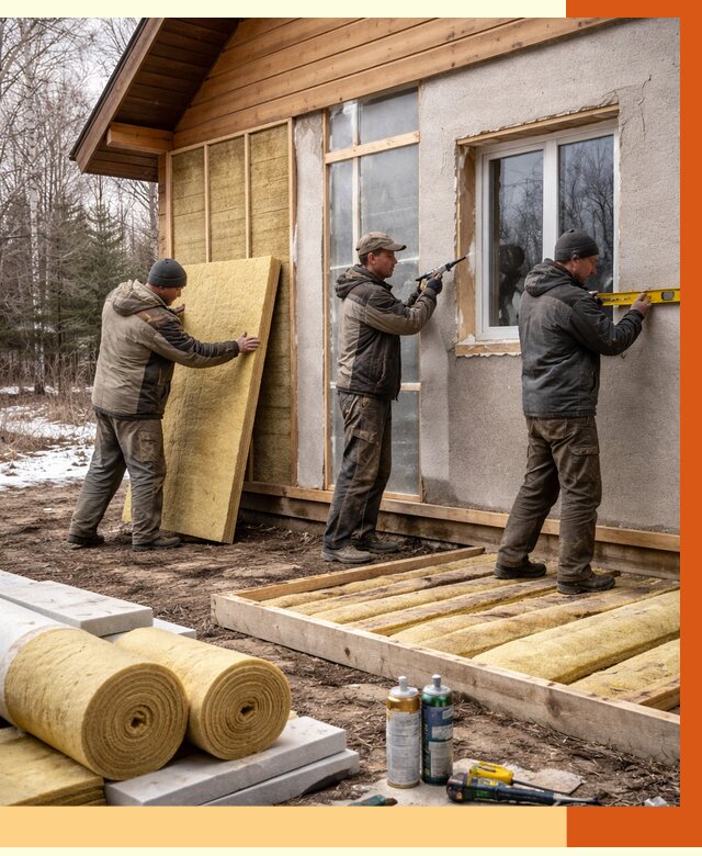 Утепление дачного дома в Ахтубинске от 4919 руб/м2 — недорого | ТепломастерХтб