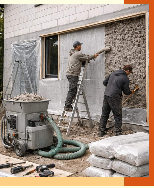 Утепление дома из газобетона эковатой в Ахтубинске от 4660 руб./м2 | ТепломастерХтб