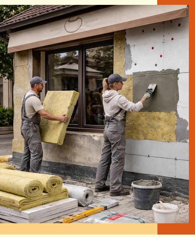 Утепление кафе в Ахтубинске от 4349 руб/м2 — комплексно под ключ | ТепломастерХтб